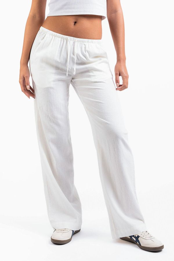 Mel 04Low Straight Linen Pants