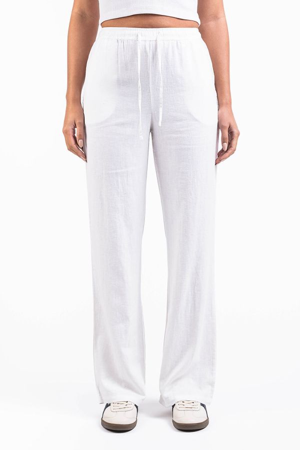 Mila 01High Straight Linen Pants
