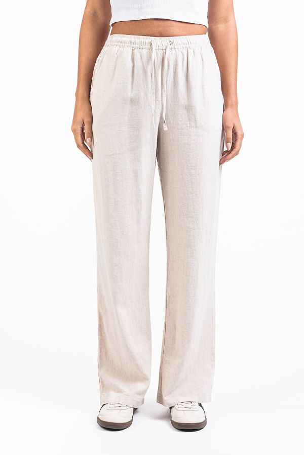 Mila 01High Straight Linen Pants