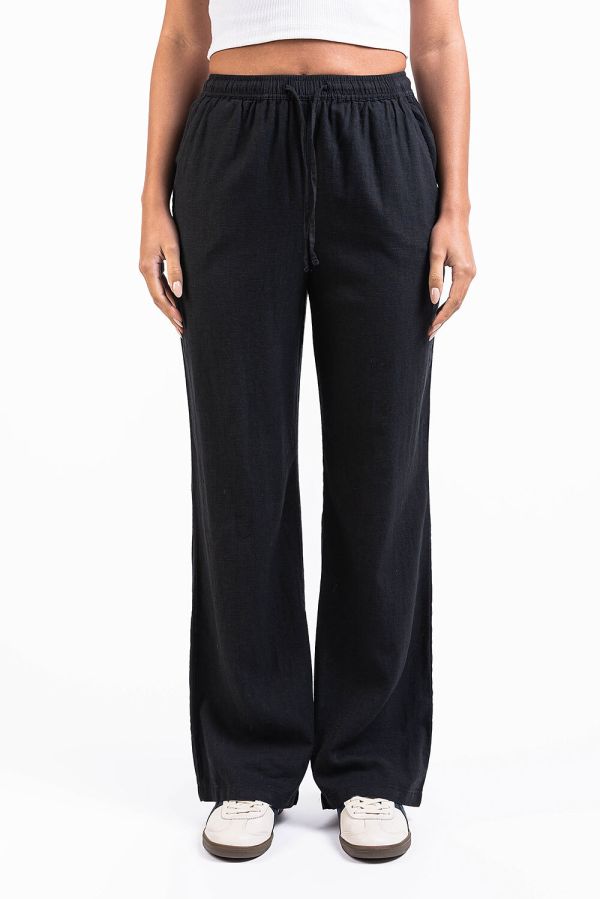 Mila 01High Straight Linen Pants