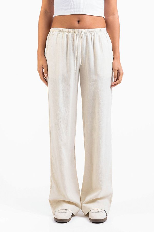 Mel 04Low Straight Linen Pants