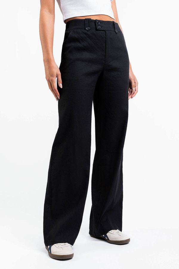 Bonnie 05High Straight Linen Pants