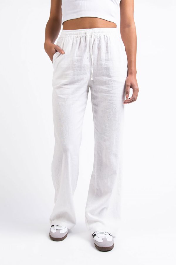 Tanja 02High Straight Linen Pants
